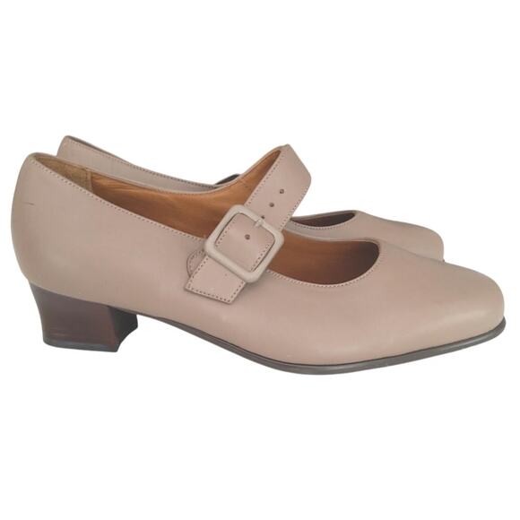 Foothrills Mary Jane style chunk heel taupe Made in USA Women's size 10 comfort - Picture 1 of 10